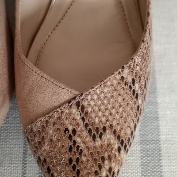 'THE LIMITED' TANGA Faux Snakeskin/Suede heels Size 9.5M Vegan - Picture 1 of 16